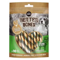 Zeus Better Bones Soft Twisters Rawhide Free Lamb & Mint 10stk